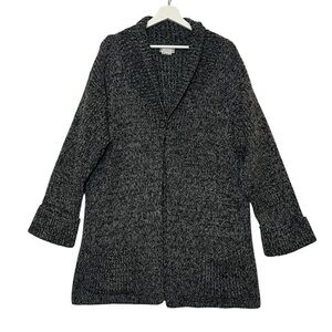 Coldwater Creek Charcoal Sweater Cardigan knit Small Size Gray button pockets